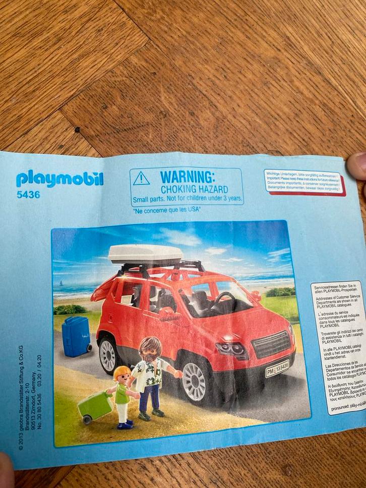 Playmobil 5436 Rode Auto met Poppetjes, Kinderen en Baby's, Speelgoed | Playmobil, Gebruikt, Complete set, Ophalen of Verzenden