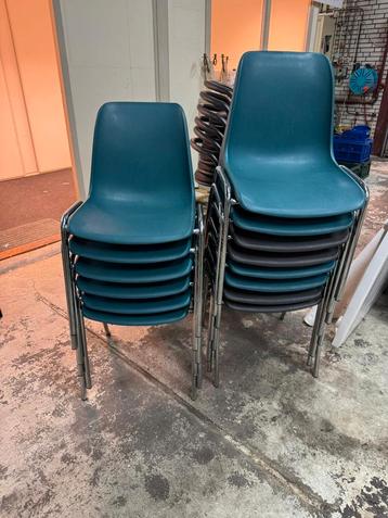 14 Stapelstoelen Kantinestoelen - Petrol & Antraciet beschikbaar voor biedingen