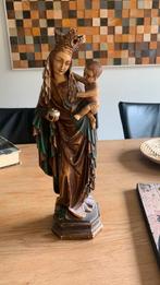 Mooi houten Mariabeeld met kindje jezus, Antiek en Kunst, Antiek | Religie, Ophalen of Verzenden
