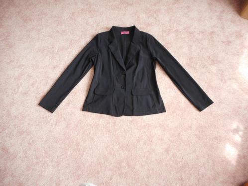 Studio Anneloes donkerblauwe travelstof jasje mt XL = 42, Kleding | Dames, Jasjes, Kostuums en Pakken, Zo goed als nieuw, Jasje