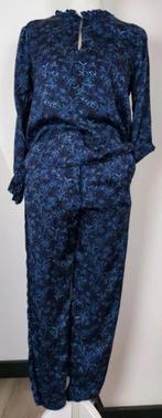 Munthe Donkerblauwe Co-Ord Set Broek Blouse Maat 34, Lang, Maat 34 (XS) of kleiner, Blauw, Zo goed als nieuw