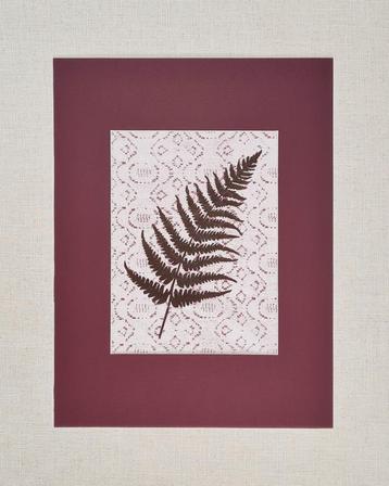 Botanische print varen blad bordeaux rood 30x40 cm beschikbaar voor biedingen