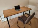 Ikea bureau massief beukenhout met verstelbaremetalen poten, Huis en Inrichting, Bureaus, Ophalen of Verzenden, Zo goed als nieuw