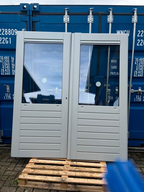 Dubbele openslaande deur hardhout 211,5x188 €800, Doe-het-zelf en Verbouw, Deuren en Horren, Zo goed als nieuw, Buitendeur, 200 tot 215 cm