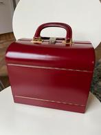 Vintage Le Tanneur Beautycase/Juwelendoos - Rood Leer, Sieraden, Tassen en Uiterlijk, Beautycases, Ophalen of Verzenden, Zo goed als nieuw