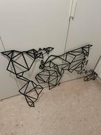 Metalen wereldkaart wand, Huis en Inrichting, Woonaccessoires | Wanddecoraties, Ophalen, Zo goed als nieuw