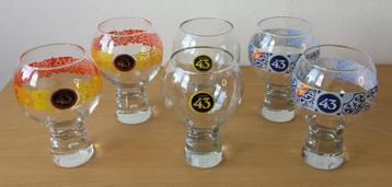 3 x 2 Bolglazen Licor 43 / Cuarenta Y Tres - z.g.a.n.  beschikbaar voor biedingen