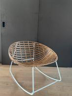 Schonmelstoel rotan look met wit, Huis en Inrichting, Ophalen, Kunststof, Wit, Zo goed als nieuw