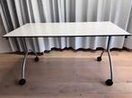 Witte klaptafel met wielen, Ophalen, In hoogte verstelbaar, Zo goed als nieuw
