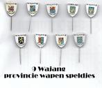 sp101 -- Wajang provincie - wapen speldjes -- 9 stuks, Verzamelen, Speldjes, Pins en Buttons, Ophalen of Verzenden, Gebruikt