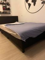 Boxspring 120 breed, Ophalen, Gebruikt, Zwart, 190 cm of minder