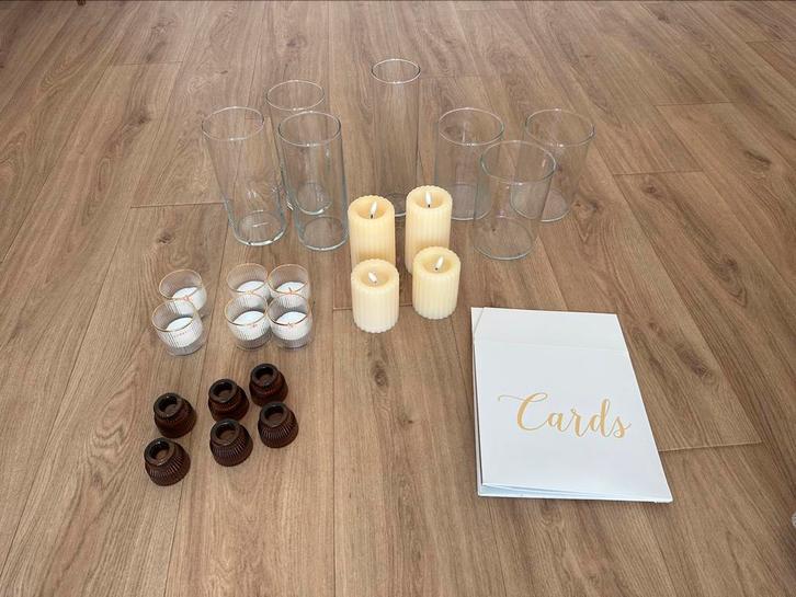 Bruiloft versiering: vazen en kaarsen, Huis en Inrichting, Woonaccessoires | Vazen, Ophalen