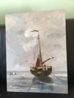Schilderij Bomschuit op het strand, Antiek en Kunst, Kunst | Schilderijen | Klassiek, Ophalen of Verzenden