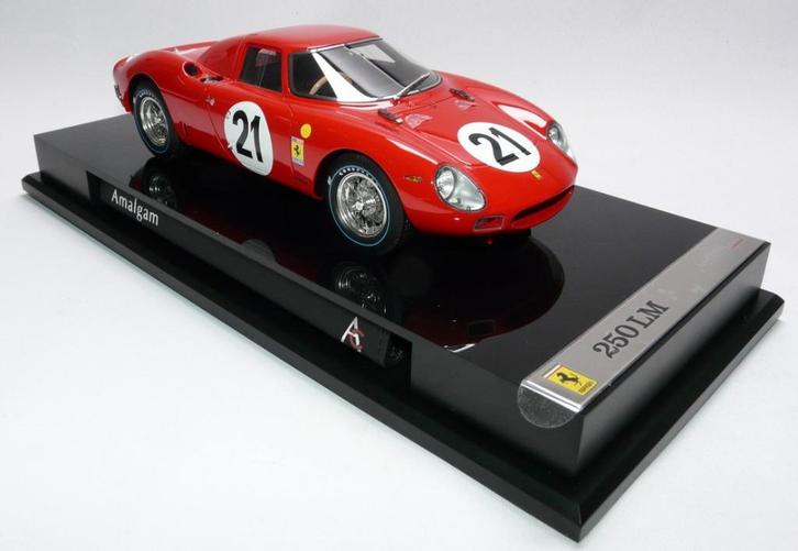 Ferrari 250 LM #21 LeMans 1965 Rood 1:18 van Amalgam, Hobby en Vrije tijd, Modelauto's | 1:18, Nieuw, Auto, Overige merken, Ophalen of Verzenden
