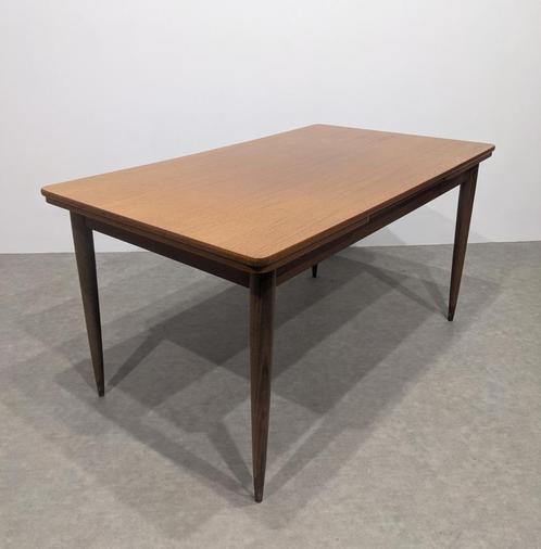 Scandinavische vintage teakhouten eettafel, Huis en Inrichting, Tafels | Eettafels, Zo goed als nieuw, 50 tot 100 cm, Vijf personen of meer