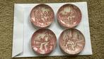 4 bordjes, 11 cm. doorsnee, Wedgwood, Farmer - Hunter -, Antiek en Kunst, Antiek | Keramiek en Aardewerk, Ophalen of Verzenden