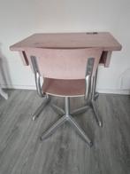Vintage schooltafeltje met stoel, Huis en Inrichting, Ophalen, Gebruikt