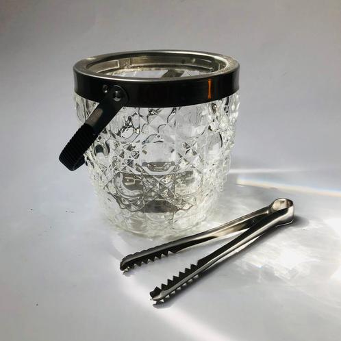 Ice bucket van glas, vintage, jaren ‘50, Huis en Inrichting, Keuken | Keukenbenodigdheden, Ophalen of Verzenden
