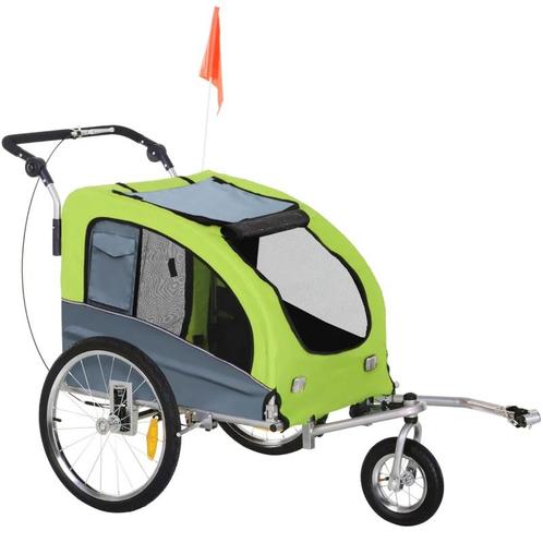 PawHut 2 in 1 hondenaanhanger fietskar jogger vlag regenhoes, Fietsen en Brommers, Fietsaccessoires | Aanhangers en Karren, Nieuw