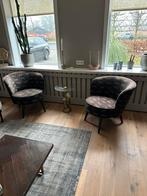 Woood fauteuils stoelen met luipaarden, Huis en Inrichting, Ophalen, Gebruikt, Stof, 50 tot 75 cm