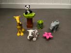 Duplo Dierenset: Giraffe, Olifant, Panda, Tijger, Ophalen, Gebruikt, Losse stenen, Duplo
