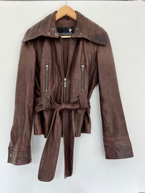 Jas | Leer | Jasje | Leren | Jack | Bruin | Goosecraft | L, Kleding | Dames, Jassen | Zomer, Zo goed als nieuw, Maat 42/44 (L)