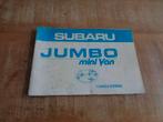 Subaru Jumbo - Handleiding Instructieboekje - Nederlands, Verzenden