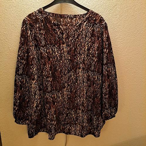 Blouse met print in bruin & zwart van Paprika, mt 6, Kleding | Dames, Grote Maten, Zo goed als nieuw, Blouse of Tuniek, Zwart