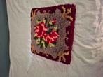 Vintage brocante kussen, Huis en Inrichting, Ophalen of Verzenden, Gebruikt, Grijs, Vierkant