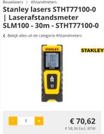 Stanley Laser Afstandsmeter - Nieuw!, Doe-het-zelf en Verbouw, Meetapparatuur, Ophalen of Verzenden, Nieuw, Afstand