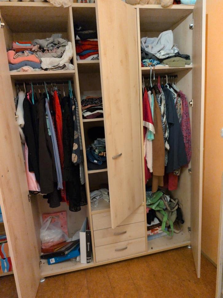 Tiener slaapkamer, bed, bureau, linnenkast ,nachtkastje, Huis en Inrichting, Kasten | Kledingkasten, Ophalen