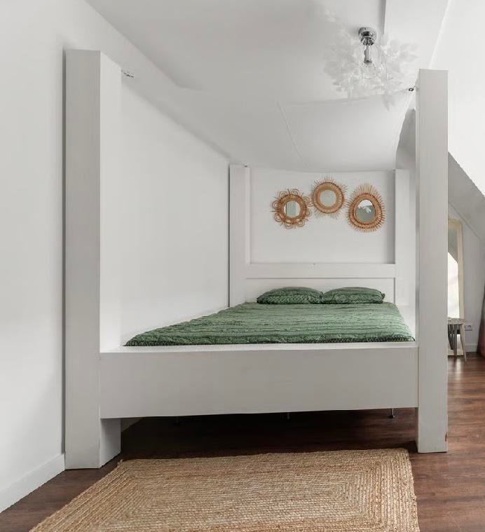 massief hout Goossens 2 persoonsbed 160x200 incl matras, Huis en Inrichting, Slaapkamer | Bedden, Ophalen of Verzenden, Gebruikt