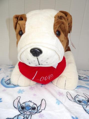 nieuw knuffel grote hond met hartje Love (ong 67 cm) beschikbaar voor biedingen