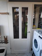 Opdekdeur, deur met glas, 83x211, Ophalen, Gebruikt, 80 tot 100 cm, Binnendeur