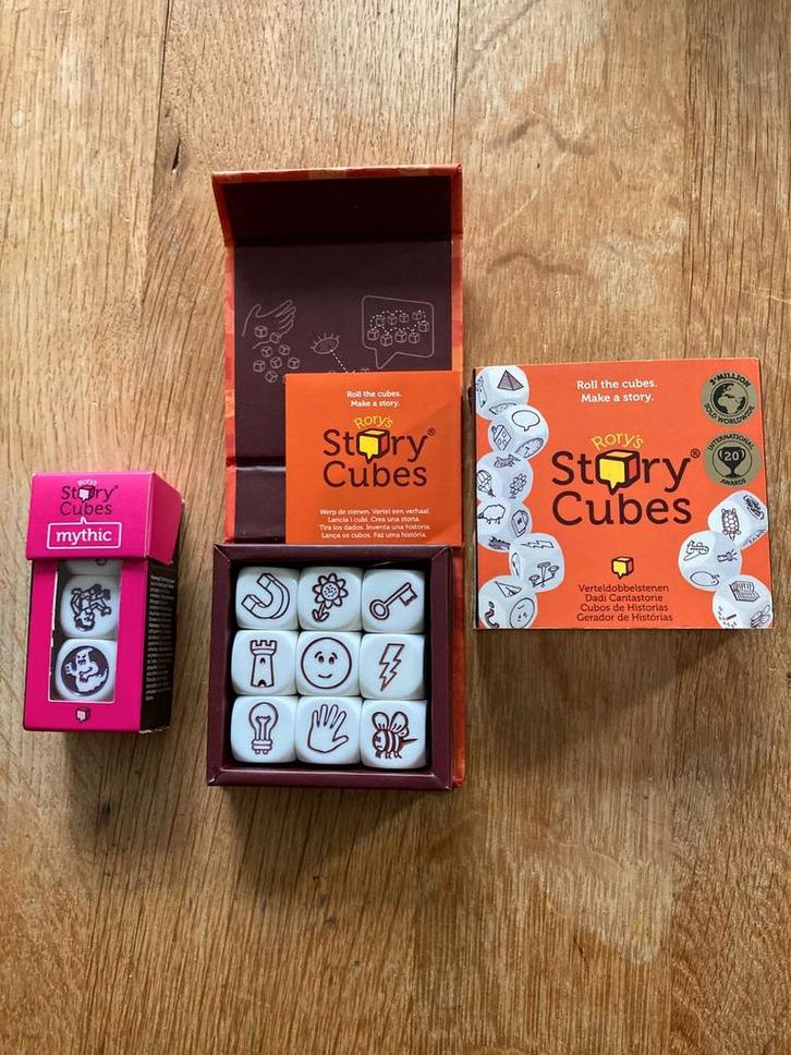 Rory's Story Cubes - Vertel je eigen verhaal!, Hobby en Vrije tijd, Gezelschapsspellen | Bordspellen, Zo goed als nieuw, Een of twee spelers