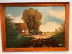 Zomertafereel op paneel van L.Jongejan., Antiek en Kunst, Ophalen of Verzenden