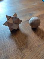 Houten ster en bal puzzle, Ophalen of Verzenden, Minder dan 500 stukjes, Zo goed als nieuw, Rubik's of 3D-puzzel