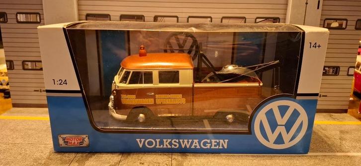 1.24 volkswagen t1 takelwagen, Hobby en Vrije tijd, Modelauto's | 1:24, Auto, Motormax, Ophalen of Verzenden