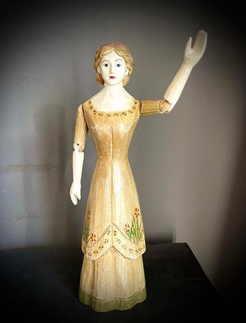 Curiosa Mannequin Pop hout jointed beweegbare armen brocante beschikbaar voor biedingen