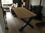 Blank eiken eettafel, Huis en Inrichting, Tafels | Eettafels, Ophalen, Gebruikt, 200 cm of meer, 50 tot 100 cm