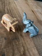 Natuursteen Olifantjes - Handgemaakt, Antiek en Kunst, Ophalen of Verzenden