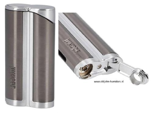 SAS22 SIGAARAANSTEKER ADORINI  JETFLAME GUNMETAL + BOOR, Verzamelen, Rookartikelen, Aanstekers en Luciferdoosjes, Nieuw, Aansteker