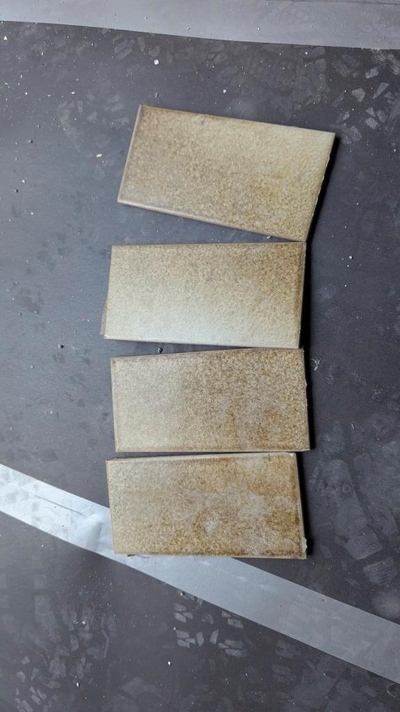 Mosa vloertegel 15x20cm - Geel/Bruin, Doe-het-zelf en Verbouw, Tegels, Gebruikt, Vloertegels, Keramiek, Minder dan 20 cm, Minder dan 20 cm