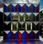 Glas in lood Amsterdamse grachtenpand, Verzenden, Minder dan 80 cm, Glas in lood