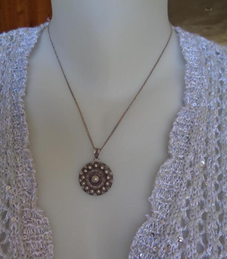 zilveren ketting met Zeeuwse knoop hanger [1031], Sieraden, Tassen en Uiterlijk, Kettingen, Zo goed als nieuw, Zilver, Zilver