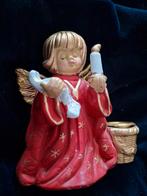Vintage Kerst Engel Kaarsenhouder Duits Rood Goud, Ophalen of Verzenden