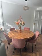 Eettafel + 5 stoelen, Huis en Inrichting, Tafels | Eettafels, Ophalen, 100 tot 150 cm, Rond, 50 tot 100 cm
