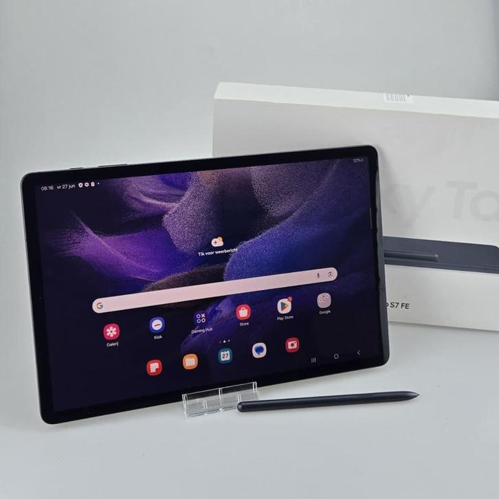 Samsung Galaxy Tab S7 FE 64GB WiFi Graphite | Zeer net, Computers en Software, Android Tablets, Zo goed als nieuw