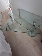 Dexter Salontafel L vorm wiel chroom dubbel blad TV-TAFEL, Ophalen, 100 tot 150 cm, Zo goed als nieuw, Minder dan 50 cm