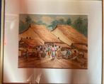 Antieke Indonesische aquarel, Ophalen of Verzenden